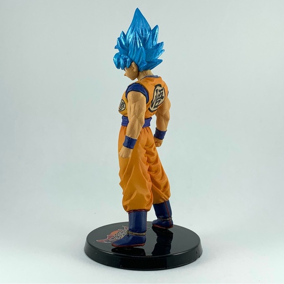 DBZ Dragon Ball FighterZ Super Saiyan Blue Goku 4" Figure with Stand Gamestop - Picture 4 of 16